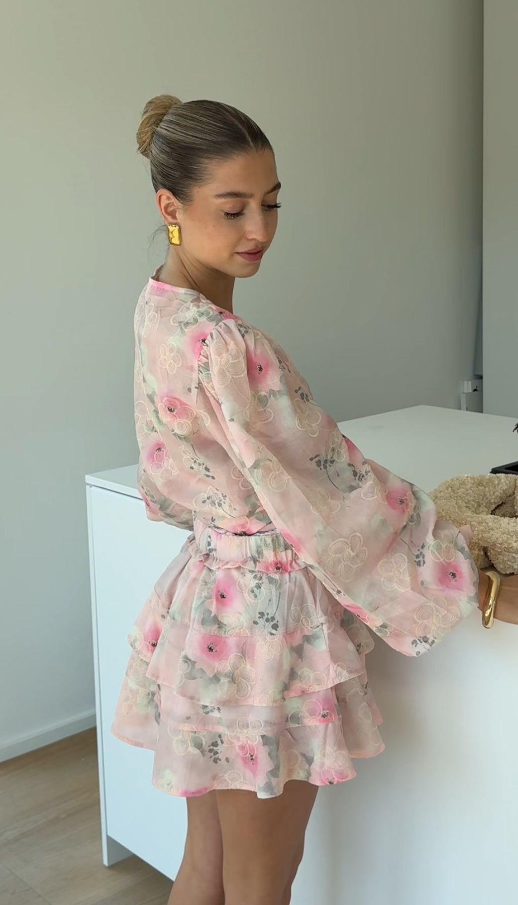 Hanna™ | Blommig set med kjol och topp