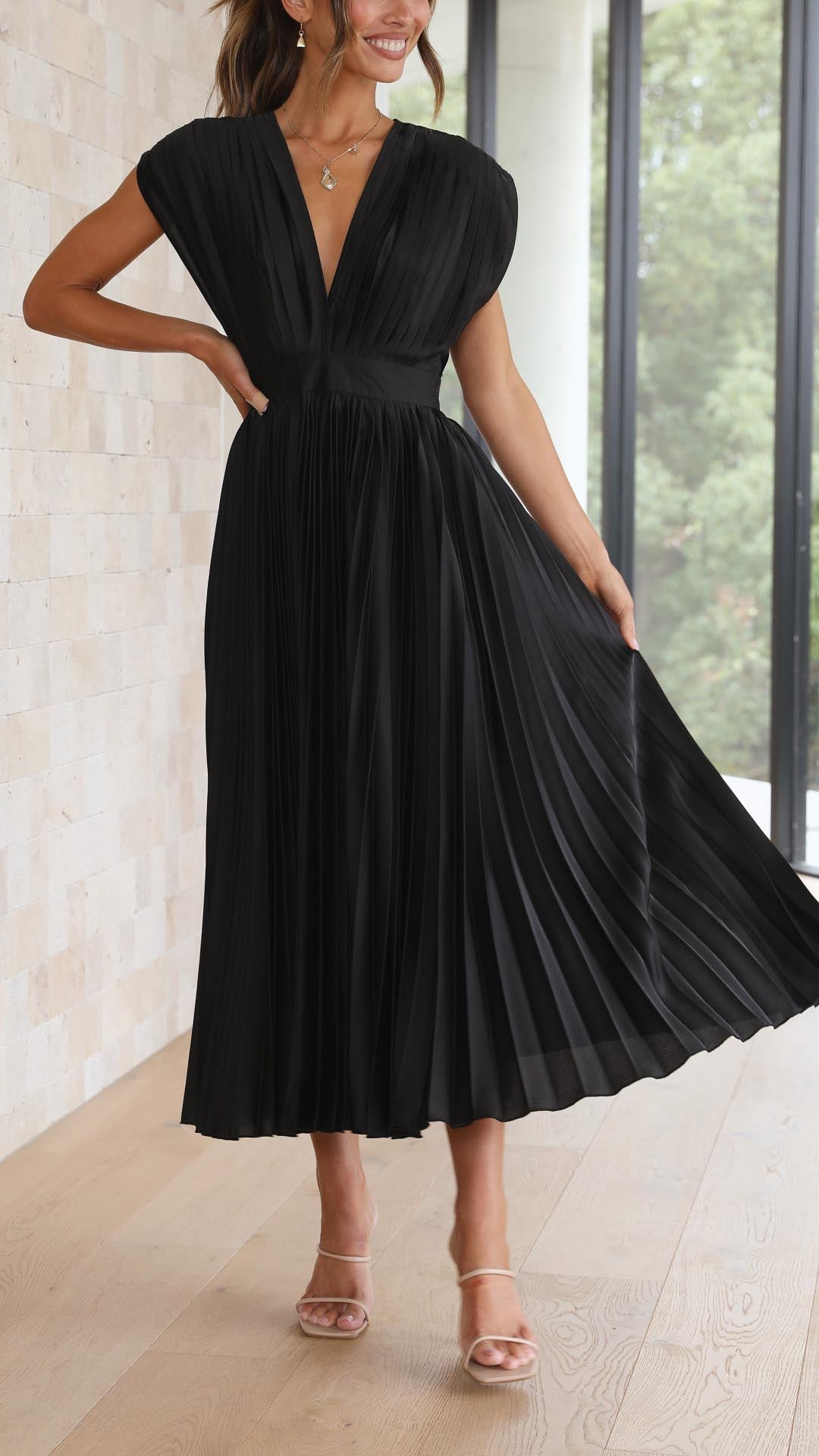 Alexis™ – Elegant veckad klänning