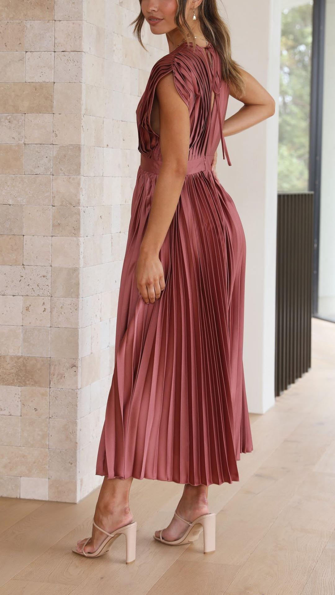 Alexis™ – Elegant veckad klänning