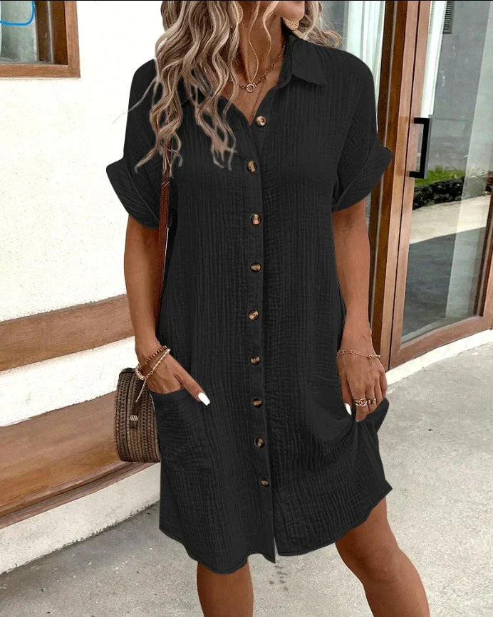 Andrea™ | Oversized Poloklänning – Chic, Bekväm & Sommarredo
