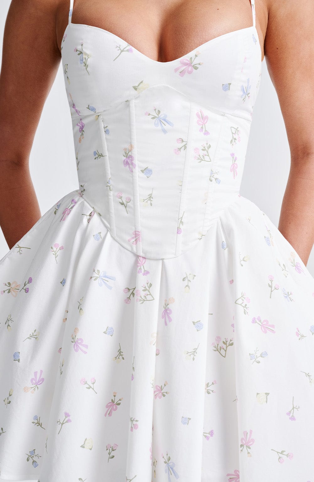 Analeigh Mini Klänning - Vit Multi Blommönster
