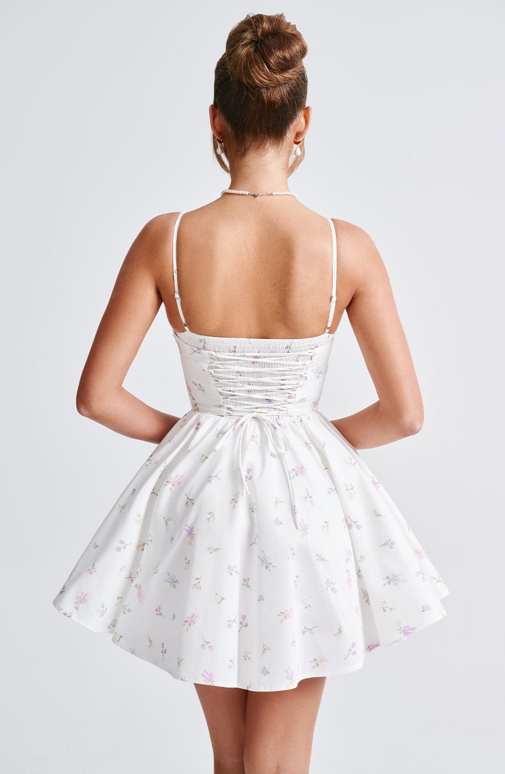 Analeigh Mini Klänning - Vit Multi Blommönster