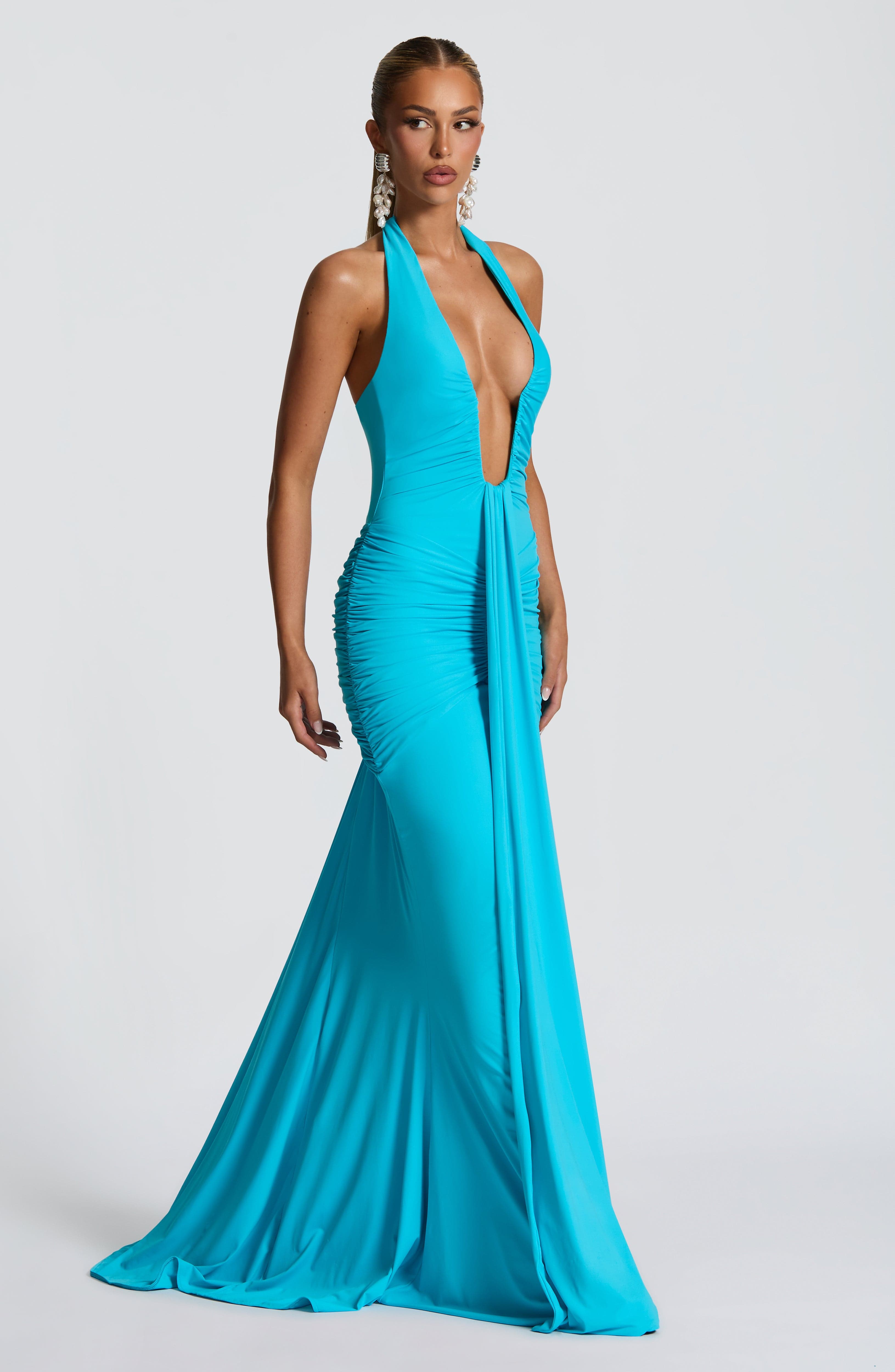Rosetta Maxi Klänning - Aqua