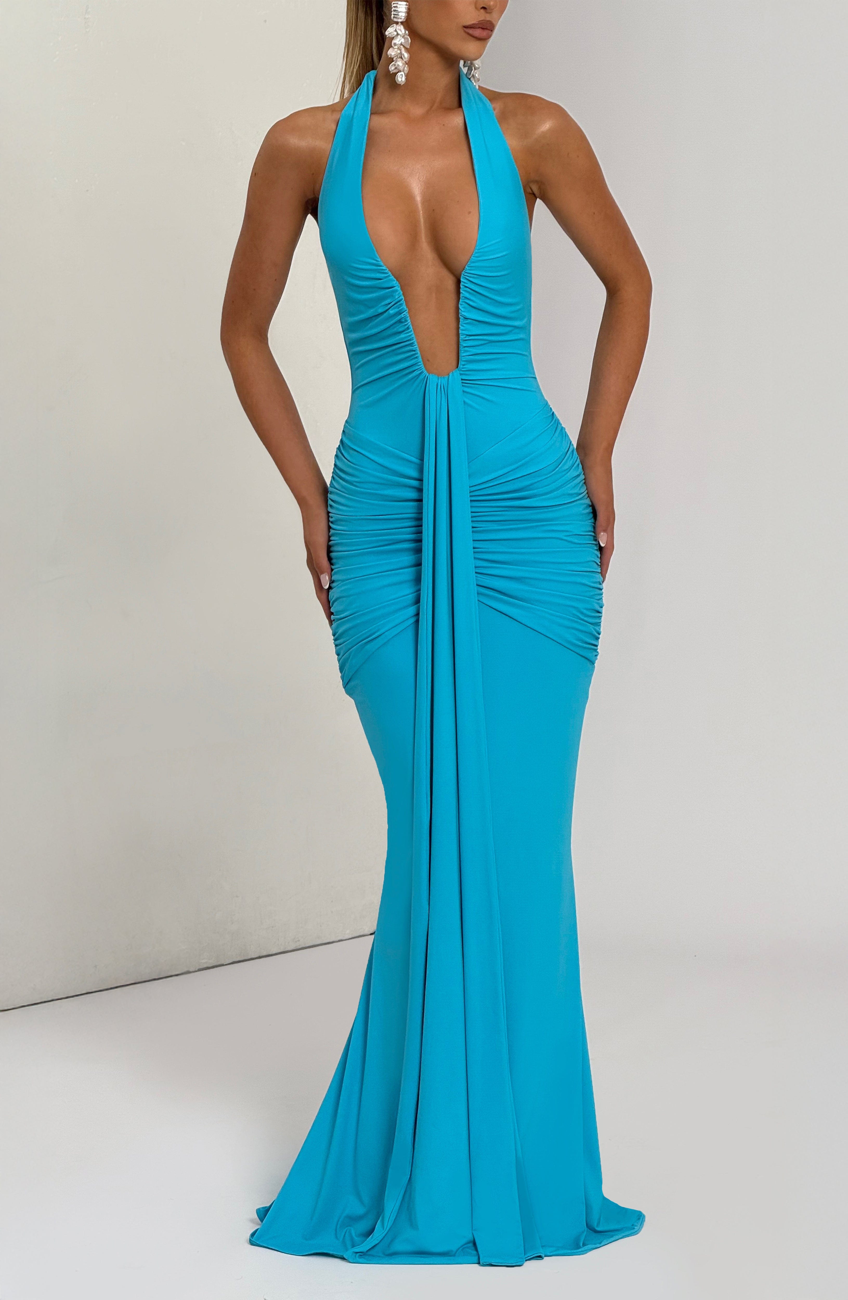 Rosetta Maxi Klänning - Aqua