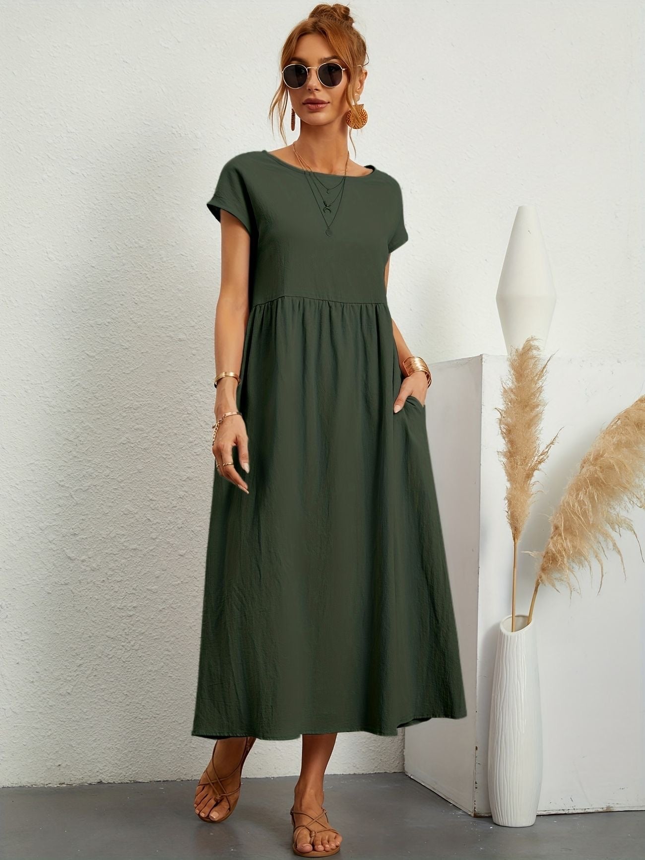 Alina™ | Naturligt elegant linneklänning för sommardagar 