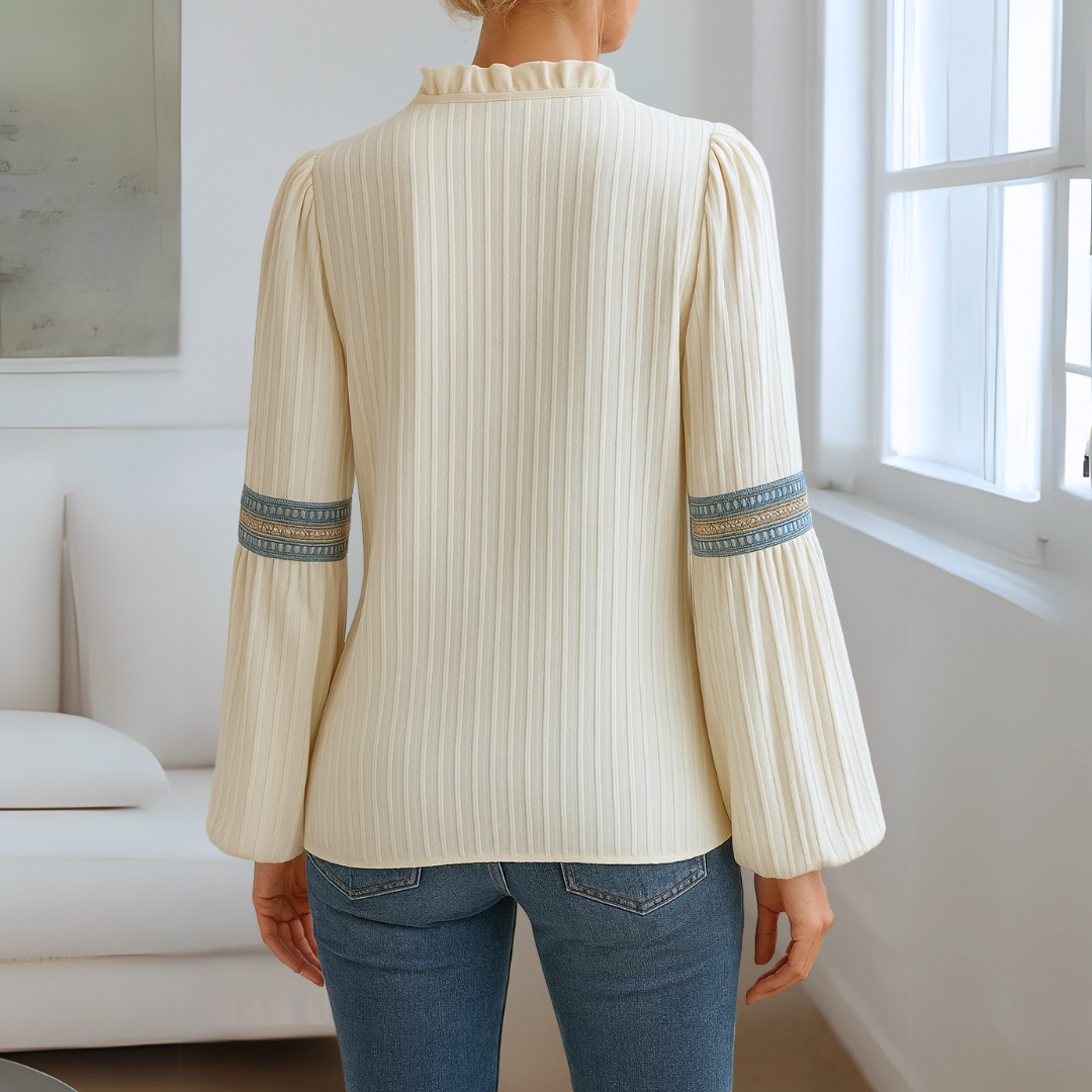 Ania™ - Elegant V-ringad Spetsblus