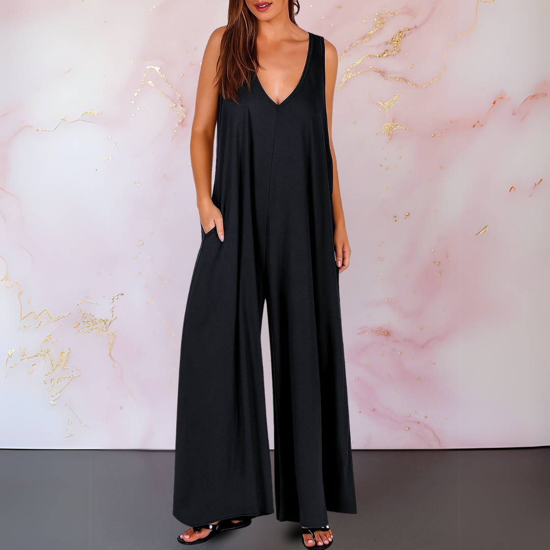 Magda™ | Den bekväma jumpsuiten med V-ringning och vida ben