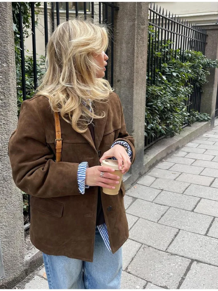Mira – Oversized Trenchcoat i Lyxig Mockalook