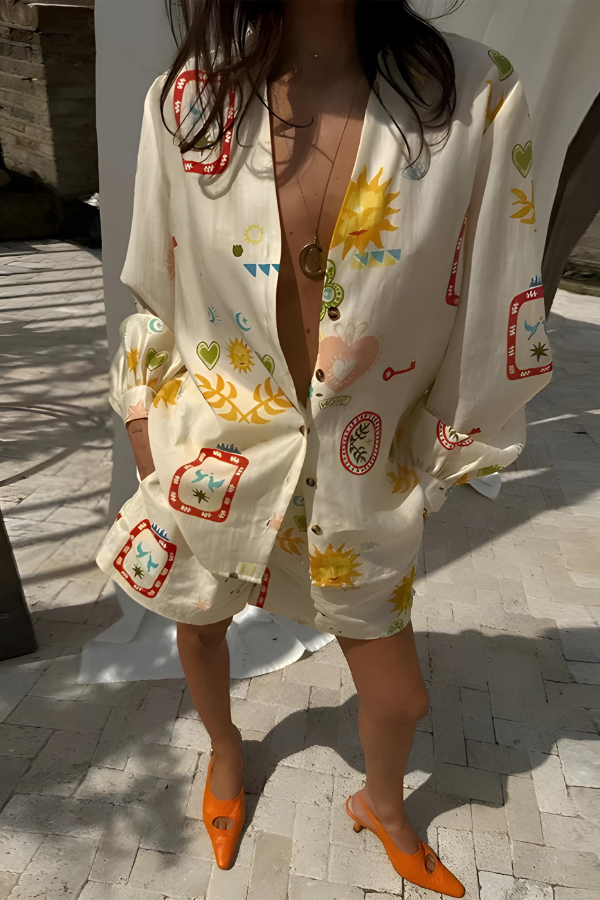 LACEY | LÅNGÄRMAD OCH SHORTS SET