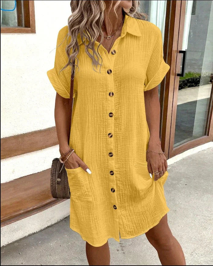 Andrea™ | Oversized Poloklänning – Chic, Bekväm & Sommarredo