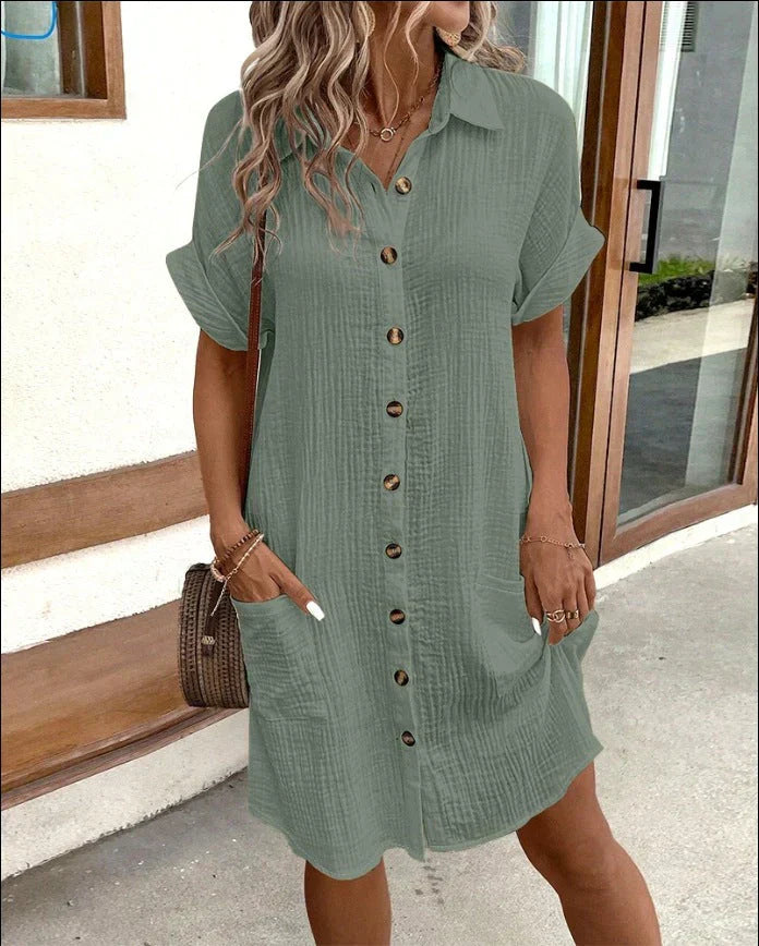 Andrea™ | Oversized Poloklänning – Chic, Bekväm & Sommarredo